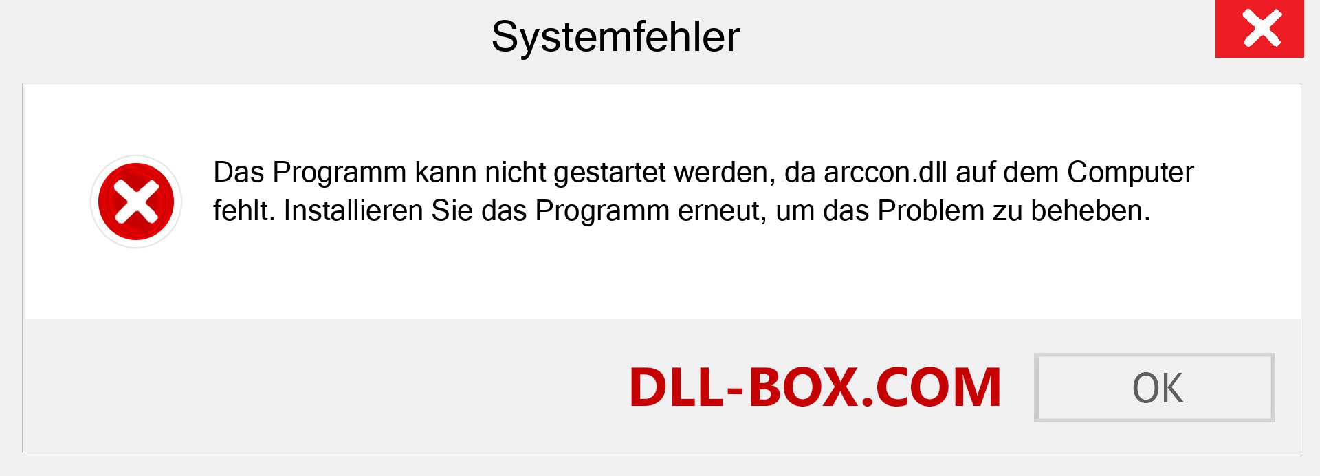 arccon.dll-Datei fehlt?. Download für Windows 7, 8, 10 - Fix arccon dll Missing Error unter Windows, Fotos, Bildern