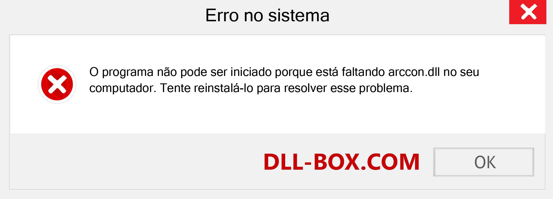 Arquivo arccon.dll ausente ?. Download para Windows 7, 8, 10 - Correção de erro ausente arccon dll no Windows, fotos, imagens